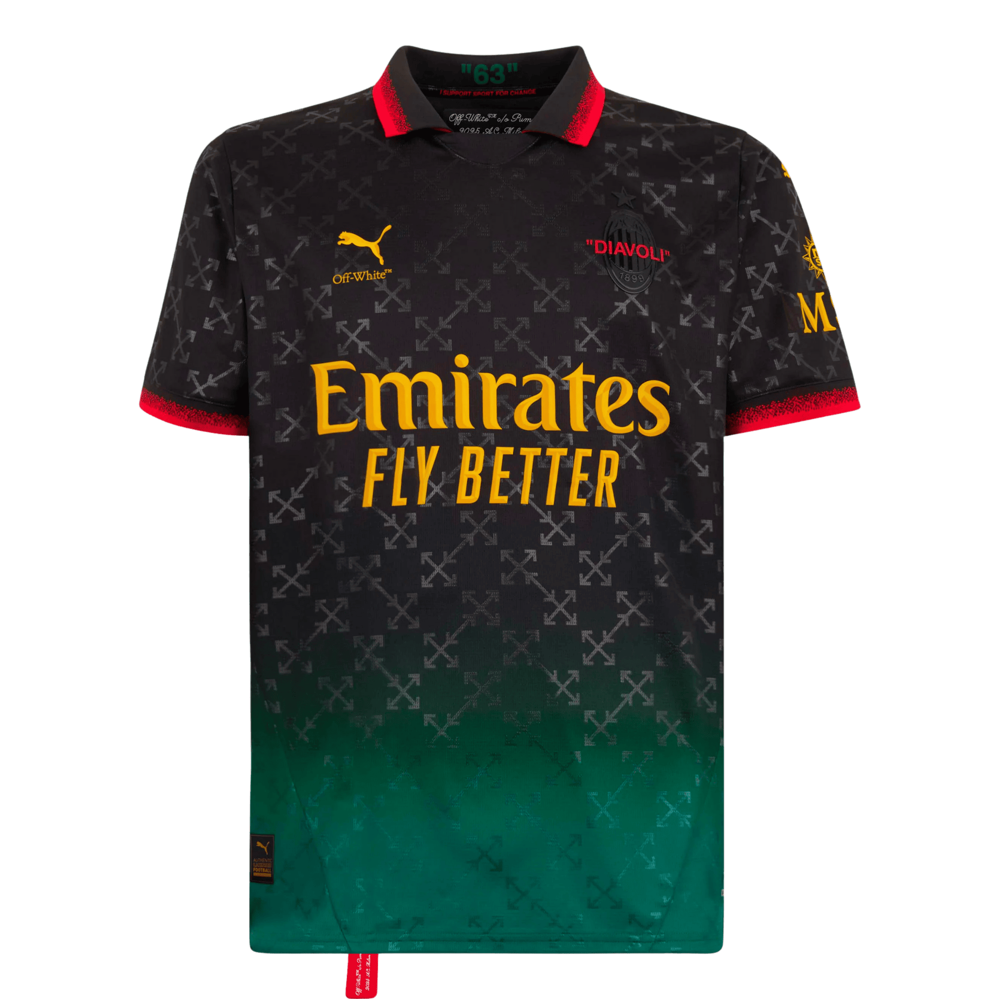 7.png 24/25 AC Milan x Off White Black Jersey - Image 1